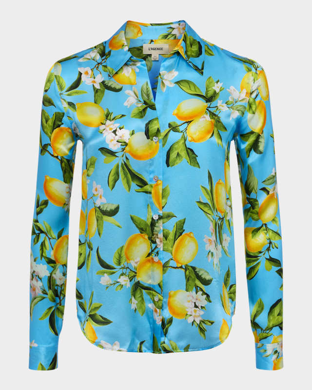 Floral Lemon Tyler Silk Blous